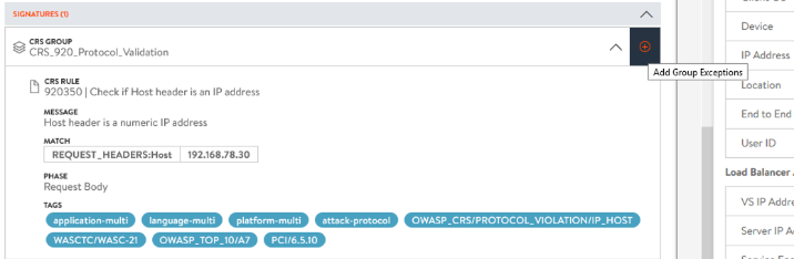 WAF Block Detected Log Detail