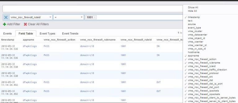 Query Firewall Events Log Insight 