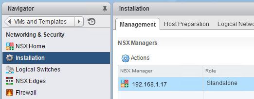 NSX Manager Is Standalone