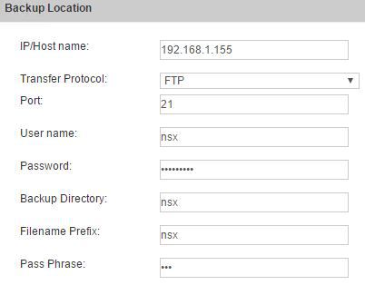 NSX Manager Configuration Backup