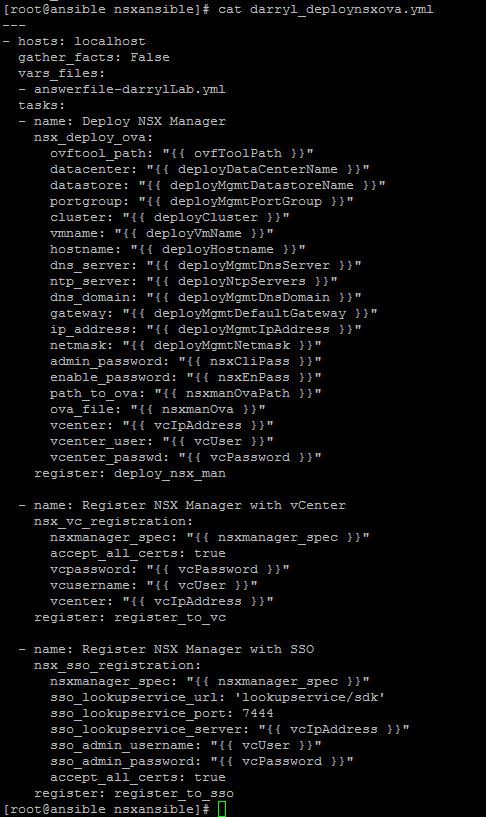 Deploy and Configure NSX Manager Playbook