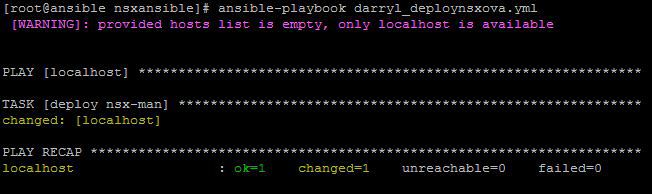 Deploy NSX Manager Playbook