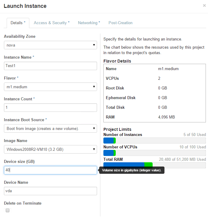 Openstack Instance Launch