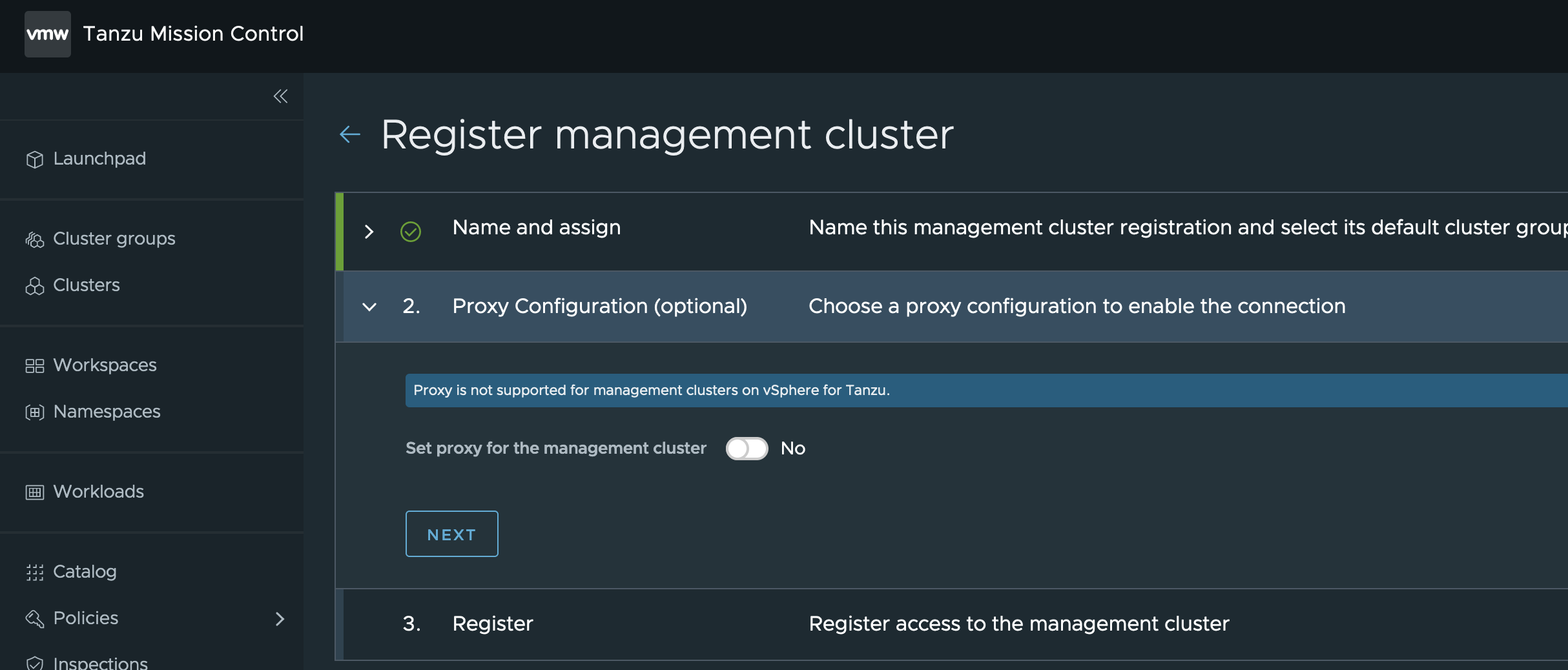 Tanzu Mission Control Supervisor Cluster Proxy