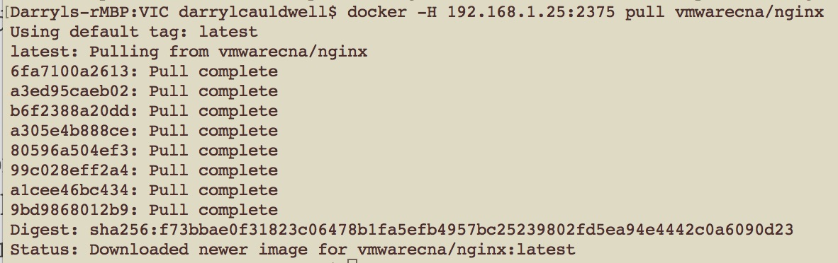 vSphere Integrated Containers NGINX
